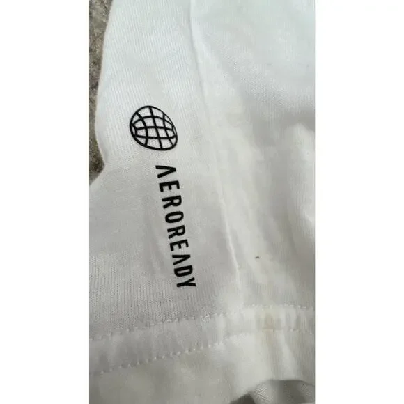 Adidas Womens White Cropped Tank Top Drawstring Hem Athletic Workout Small - Picture 5 of 12